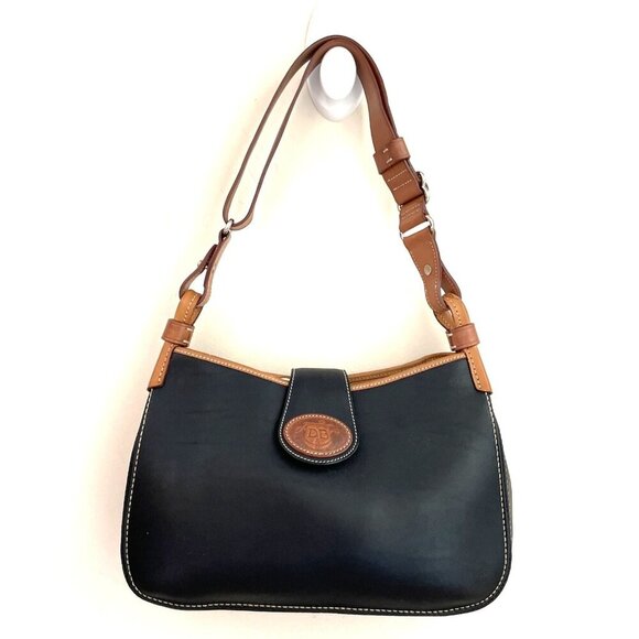 Dooney & Bourke Handbags - Vintage Dooney & Bourke Shoulder Bag Handbag Purse Black Brown Adjustable EUC